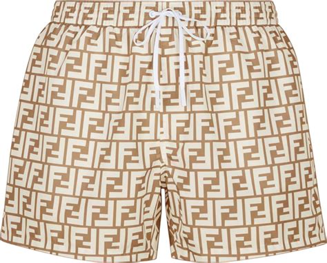 fendi monogram pattern swimming shorts|FENDI FF.